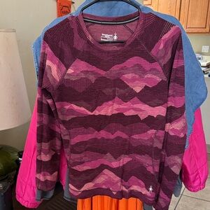 Smartwool Merino 250 Women's Mountain Pattern Sweater - Pink and Purple